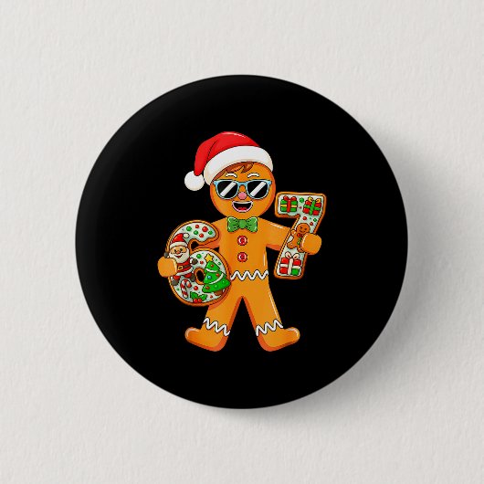 Funny Gingerbread Six Seven 67 Gingerbread Man Xma Button (Vorderseite)