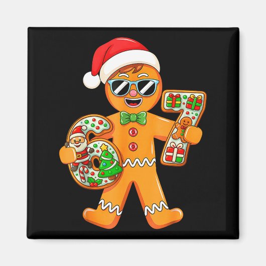 Funny Gingerbread Six Seven 67 Gingerbread Man Xma Magnet (Vorne)