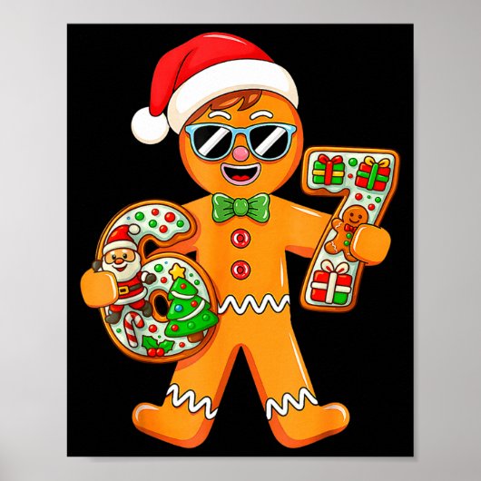 Funny Gingerbread Six Seven 67 Gingerbread Man Xma Poster (Vorne)