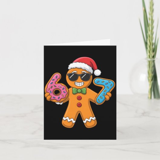 Funny Gingerbread Six Seven 67 Ice Cream Christmas Karte (Vorderseite)