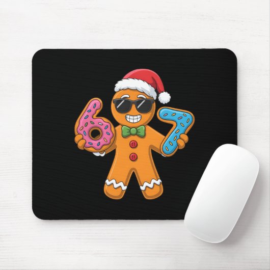 Funny Gingerbread Six Seven 67 Ice Cream Christmas Mousepad (Mit Mouse)