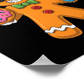 Funny Gingerbread Six Seven 67 Ice Cream Christmas Poster (Ecke)