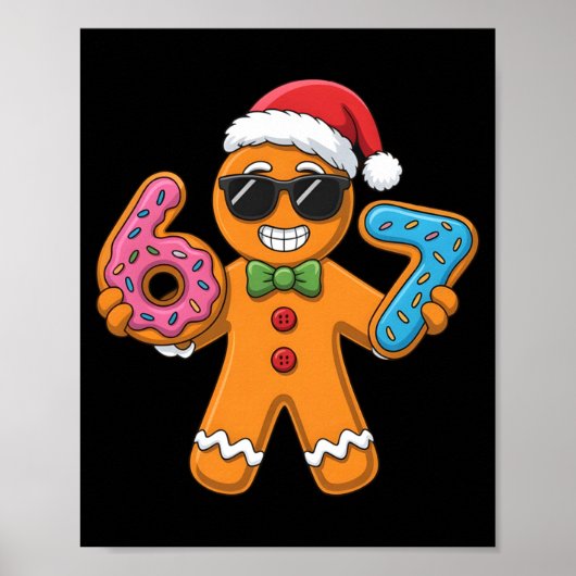 Funny Gingerbread Six Seven 67 Ice Cream Christmas Poster (Vorne)