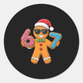 Funny Gingerbread Six Seven 67 Ice Cream Christmas Runder Aufkleber (Vorderseite)