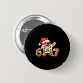 Funny Gingerbread Six Seven 67 Ice Cream Drip Chri Button (Vorne & Hinten)