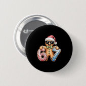 Funny Gingerbread Six Seven 67 Ice Cream Drip Chri Button (Vorne & Hinten)