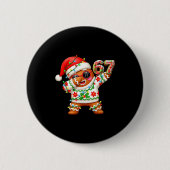 Funny Gingerbread Six Seven 67 Ice Cream Drip Chri Button (Vorderseite)