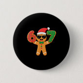 Funny Gingerbread Six Seven 67 Ice Cream Drip Chri Button (Vorderseite)