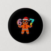 Funny Gingerbread Six Seven 67 Ice Cream Drip Chri Button (Vorderseite)