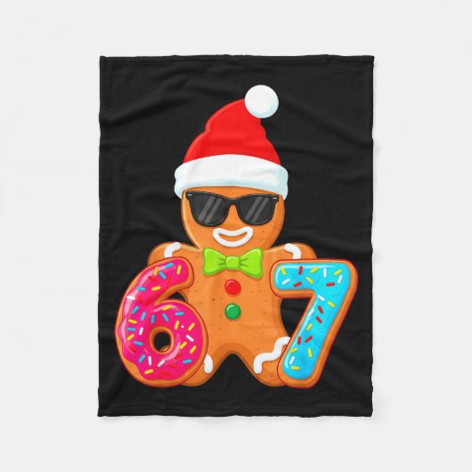 Funny Gingerbread Six Seven 67 Ice Cream Drip Chri Fleecedecke (Vorderseite)
