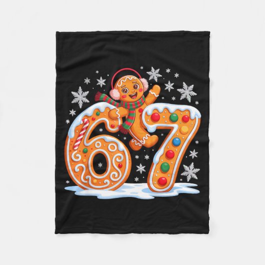 Funny Gingerbread Six Seven 67 Ice Cream Drip Chri Fleecedecke (Vorderseite)