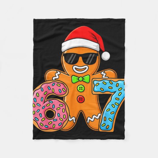 Funny Gingerbread Six Seven 67 Ice Cream Drip Chri Fleecedecke (Vorderseite)