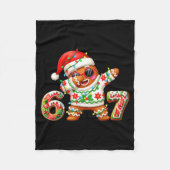 Funny Gingerbread Six Seven 67 Ice Cream Drip Chri Fleecedecke (Vorderseite)