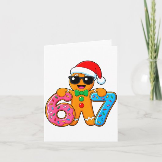 Funny Gingerbread Six Seven 67 Ice Cream Drip Chri Karte (Vorderseite)