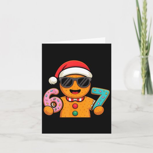 Funny Gingerbread Six Seven 67 Ice Cream Drip Chri Karte (Vorderseite)