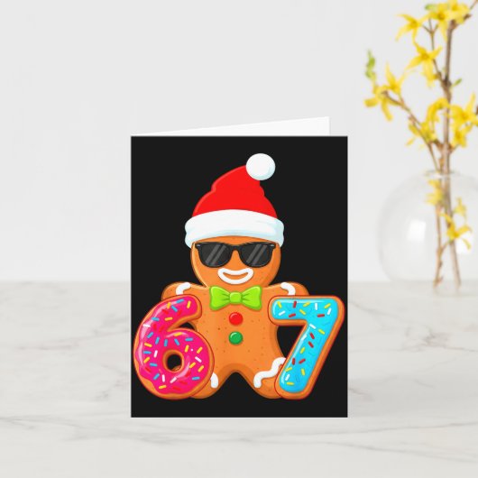 Funny Gingerbread Six Seven 67 Ice Cream Drip Chri Karte (Gelbe Blume)