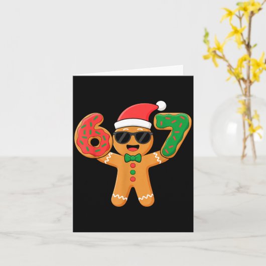 Funny Gingerbread Six Seven 67 Ice Cream Drip Chri Karte (Gelbe Blume)