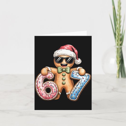 Funny Gingerbread Six Seven 67 Ice Cream Drip Chri Karte (Vorderseite)
