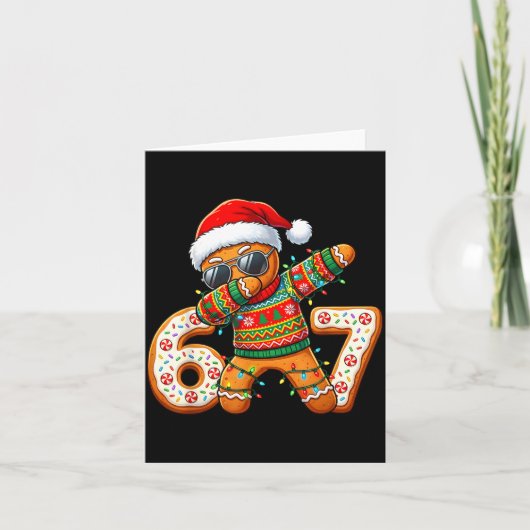 Funny Gingerbread Six Seven 67 Ice Cream Drip Chri Karte (Vorderseite)