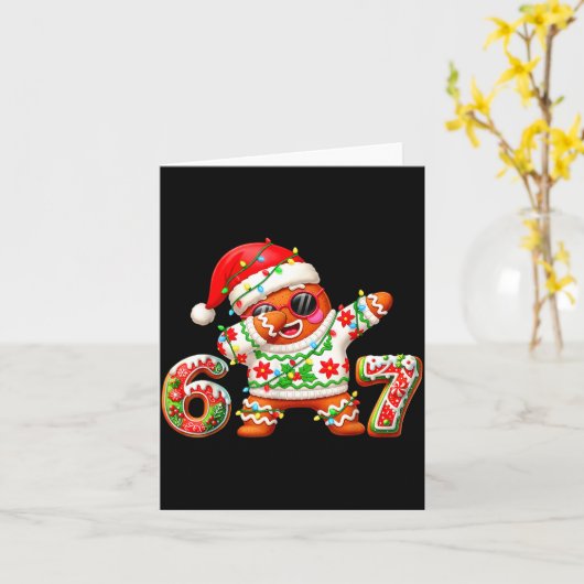Funny Gingerbread Six Seven 67 Ice Cream Drip Chri Karte (Gelbe Blume)