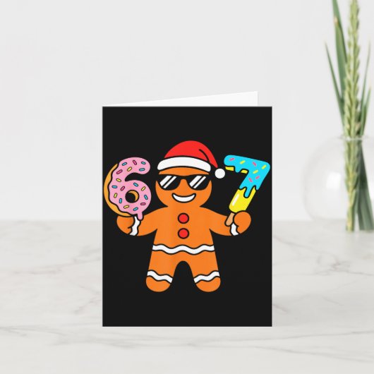 Funny Gingerbread Six Seven 67 Ice Cream Drip Chri Karte (Vorderseite)