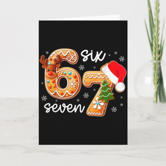 Funny Gingerbread Six Seven 67 Ice Cream Drip Chri Karte (Vorderseite)
