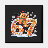 Funny Gingerbread Six Seven 67 Ice Cream Drip Chri Magnet (Vorne)