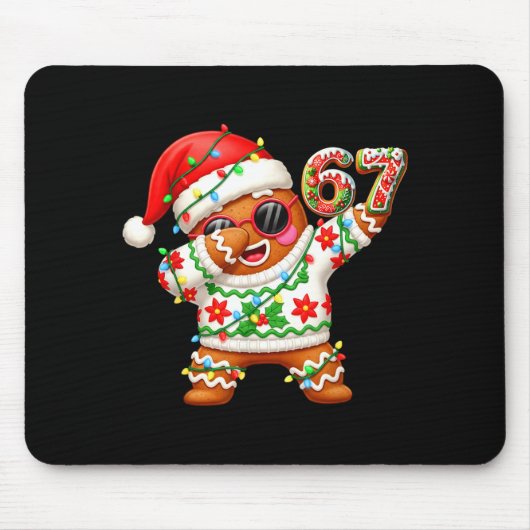 Funny Gingerbread Six Seven 67 Ice Cream Drip Chri Mousepad (Vorne)