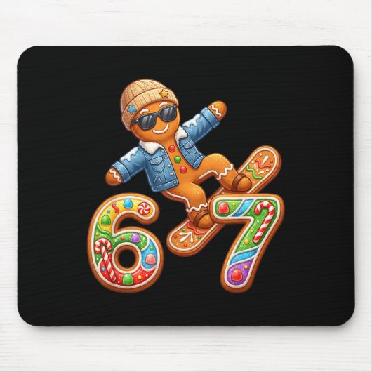 Funny Gingerbread Six Seven 67 Ice Cream Drip Chri Mousepad (Vorne)