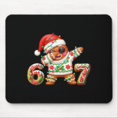 Funny Gingerbread Six Seven 67 Ice Cream Drip Chri Mousepad (Vorne)