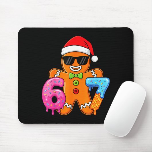 Funny Gingerbread Six Seven 67 Ice Cream Drip Chri Mousepad (Mit Mouse)