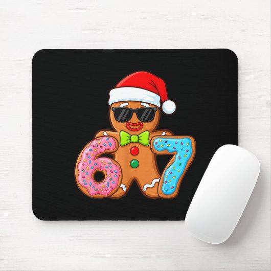 Funny Gingerbread Six Seven 67 Ice Cream Drip Chri Mousepad (Mit Mouse)