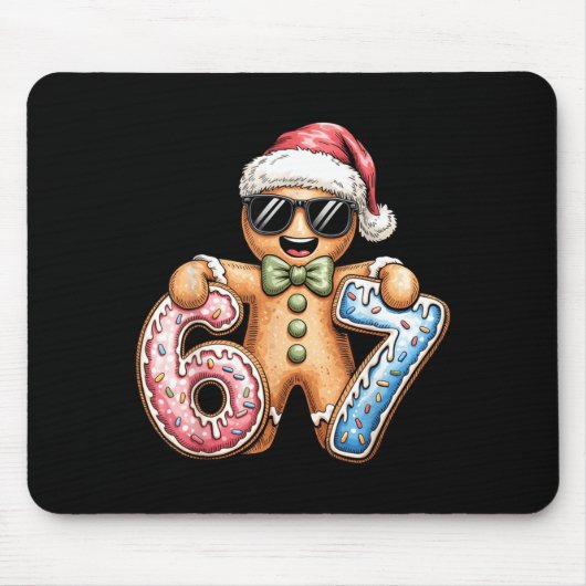 Funny Gingerbread Six Seven 67 Ice Cream Drip Chri Mousepad (Vorne)