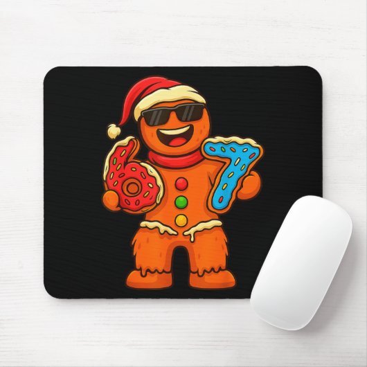 Funny Gingerbread Six Seven 67 Ice Cream Drip Chri Mousepad (Mit Mouse)