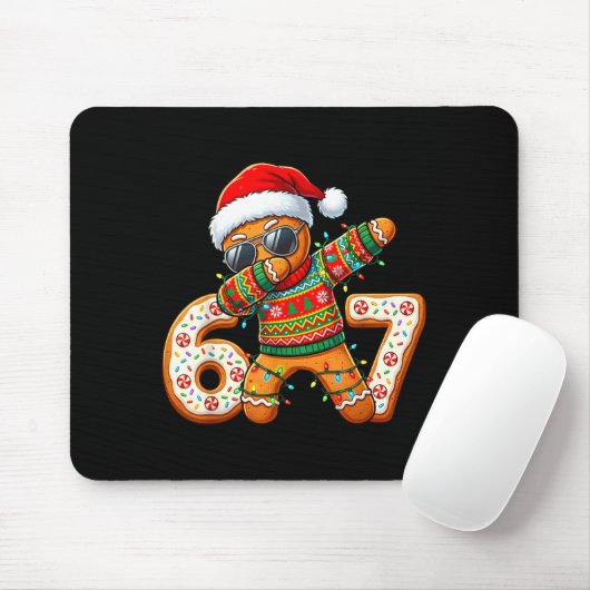 Funny Gingerbread Six Seven 67 Ice Cream Drip Chri Mousepad (Mit Mouse)