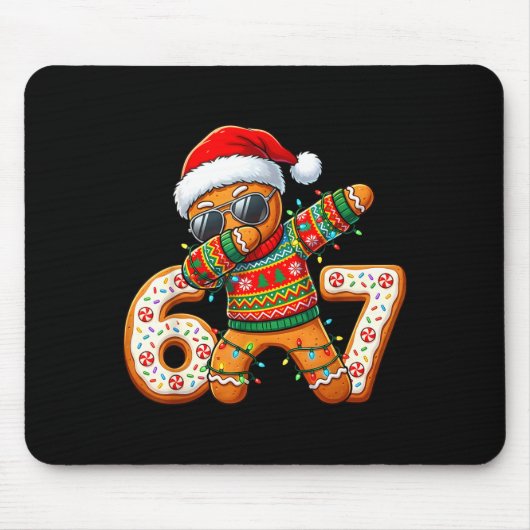 Funny Gingerbread Six Seven 67 Ice Cream Drip Chri Mousepad (Vorne)