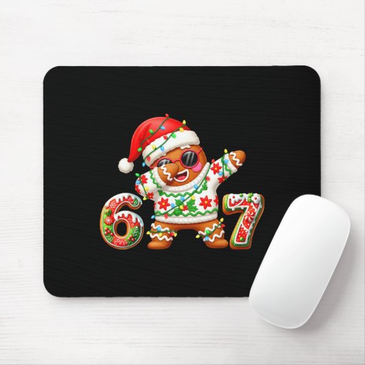 Funny Gingerbread Six Seven 67 Ice Cream Drip Chri Mousepad (Mit Mouse)