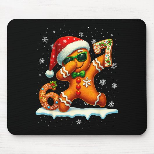 Funny Gingerbread Six Seven 67 Ice Cream Drip Chri Mousepad (Vorne)