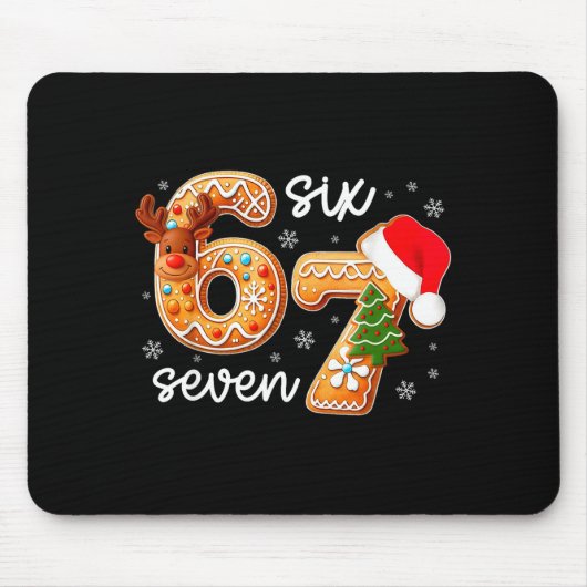 Funny Gingerbread Six Seven 67 Ice Cream Drip Chri Mousepad (Vorne)