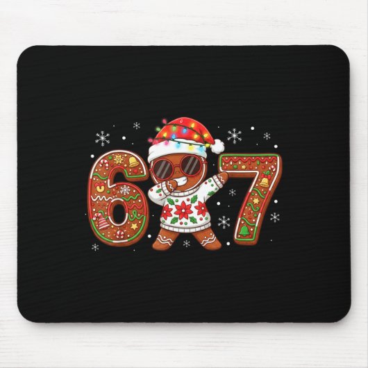 Funny Gingerbread Six Seven 67 Ice Cream Drip Chri Mousepad (Vorne)