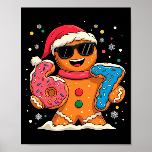 Funny Gingerbread Six Seven 67 Ice Cream Drip Chri Poster (Vorne)