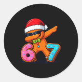 Funny Gingerbread Six Seven 67 Ice Cream Drip Chri Runder Aufkleber (Vorderseite)