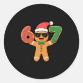 Funny Gingerbread Six Seven 67 Ice Cream Drip Chri Runder Aufkleber (Vorderseite)