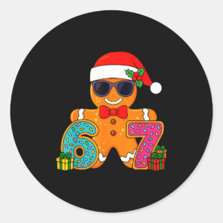 Funny Gingerbread Six Seven 67 Ice Cream Drip Chri Runder Aufkleber