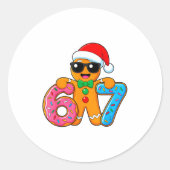 Funny Gingerbread Six Seven 67 Ice Cream Drip Chri Runder Aufkleber (Vorderseite)