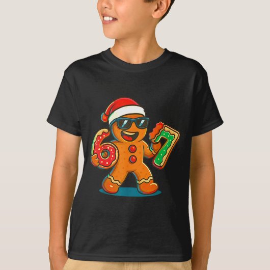 Funny Gingerbread Six Seven 67 Ice Cream Drip Chri T-Shirt (Vorderseite)