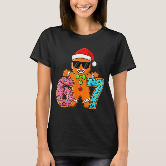 Funny Gingerbread Six Seven 67 Ice Cream Drip Chri T-Shirt (Vorderseite)