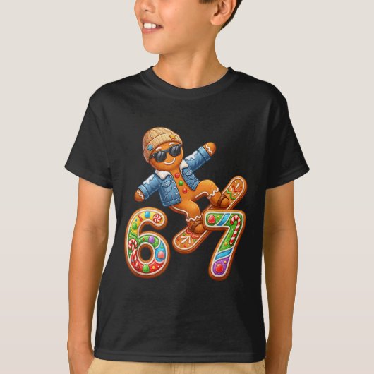 Funny Gingerbread Six Seven 67 Ice Cream Drip Chri T-Shirt (Vorderseite)