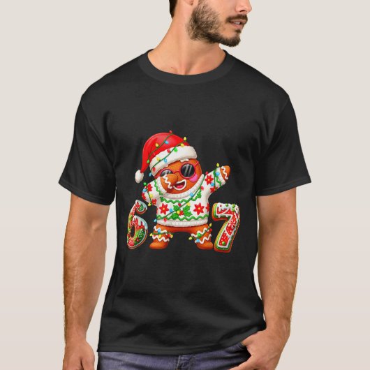 Funny Gingerbread Six Seven 67 Ice Cream Drip Chri T-Shirt (Vorderseite)