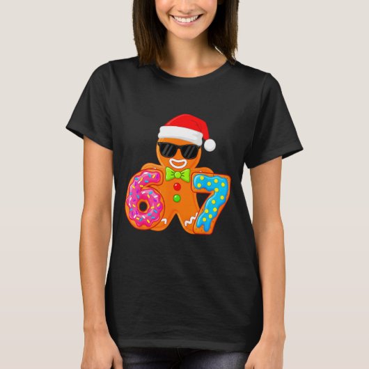 Funny Gingerbread Six Seven 67 Ice Cream Drip Chri T-Shirt (Vorderseite)